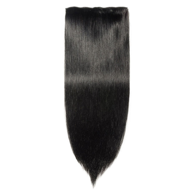 100% Human Hair Clip- in Extensions - #001 Black Velvet